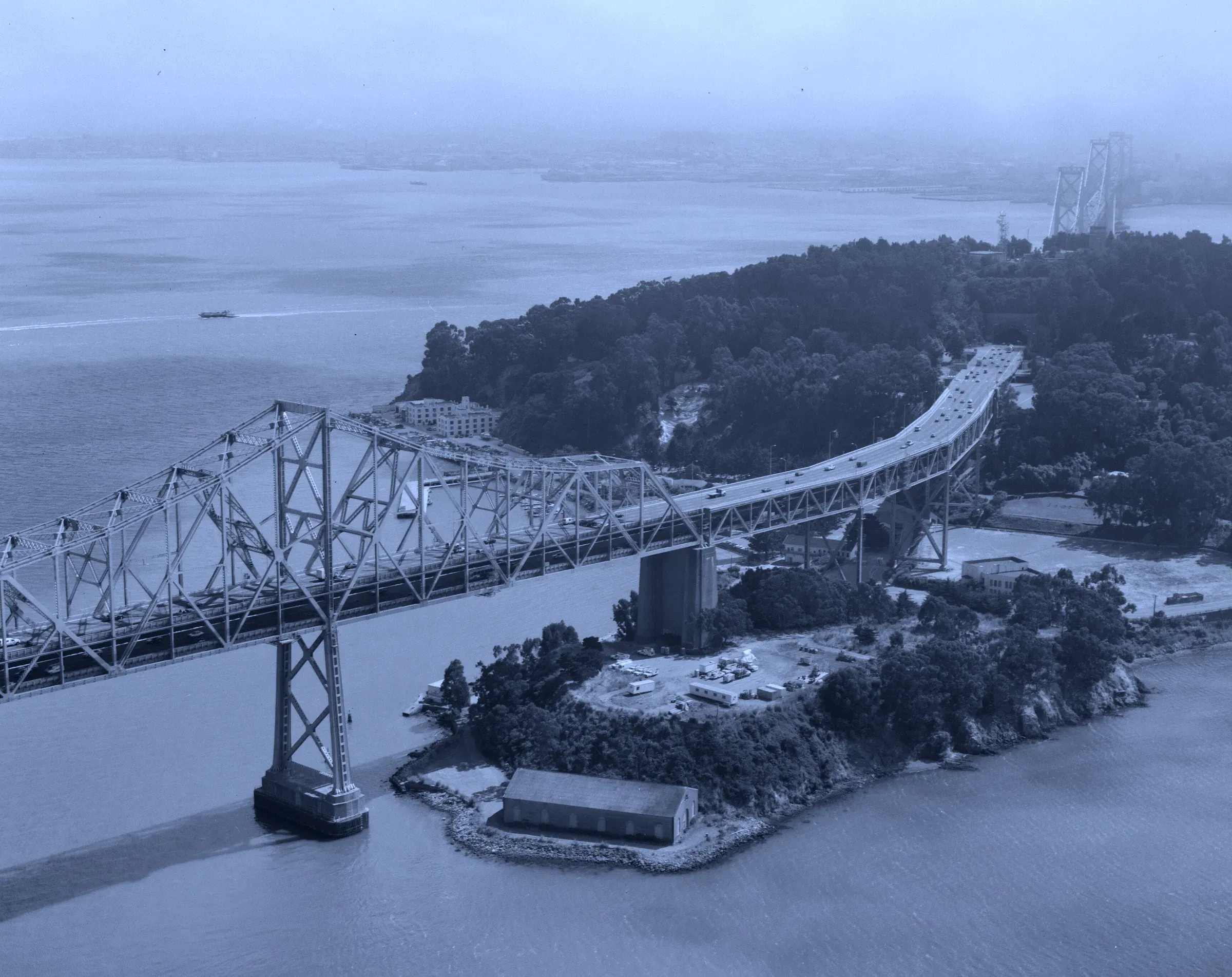 Cantilever and deck truss, San Francisco-Oakland Bay Bridge at Yerba Buena Island