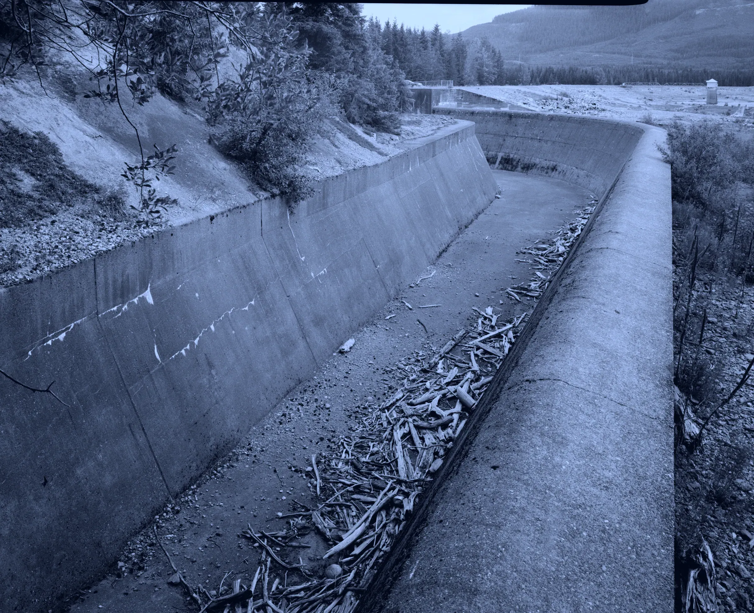 Spillway chute, Keechelus Dam, Yakima River, Washington
