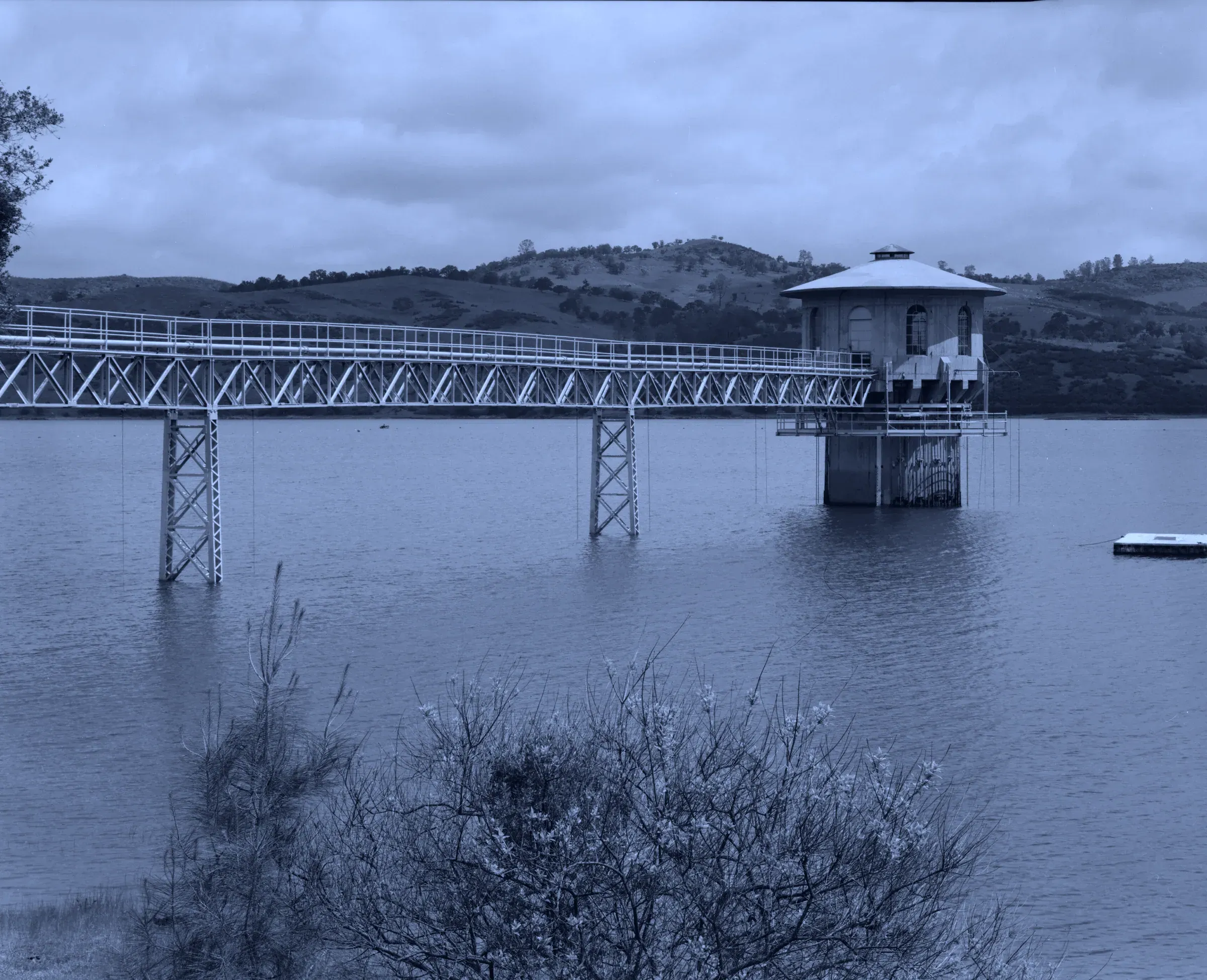 Intake tower, Pardee Dam, Mokelumne River, California