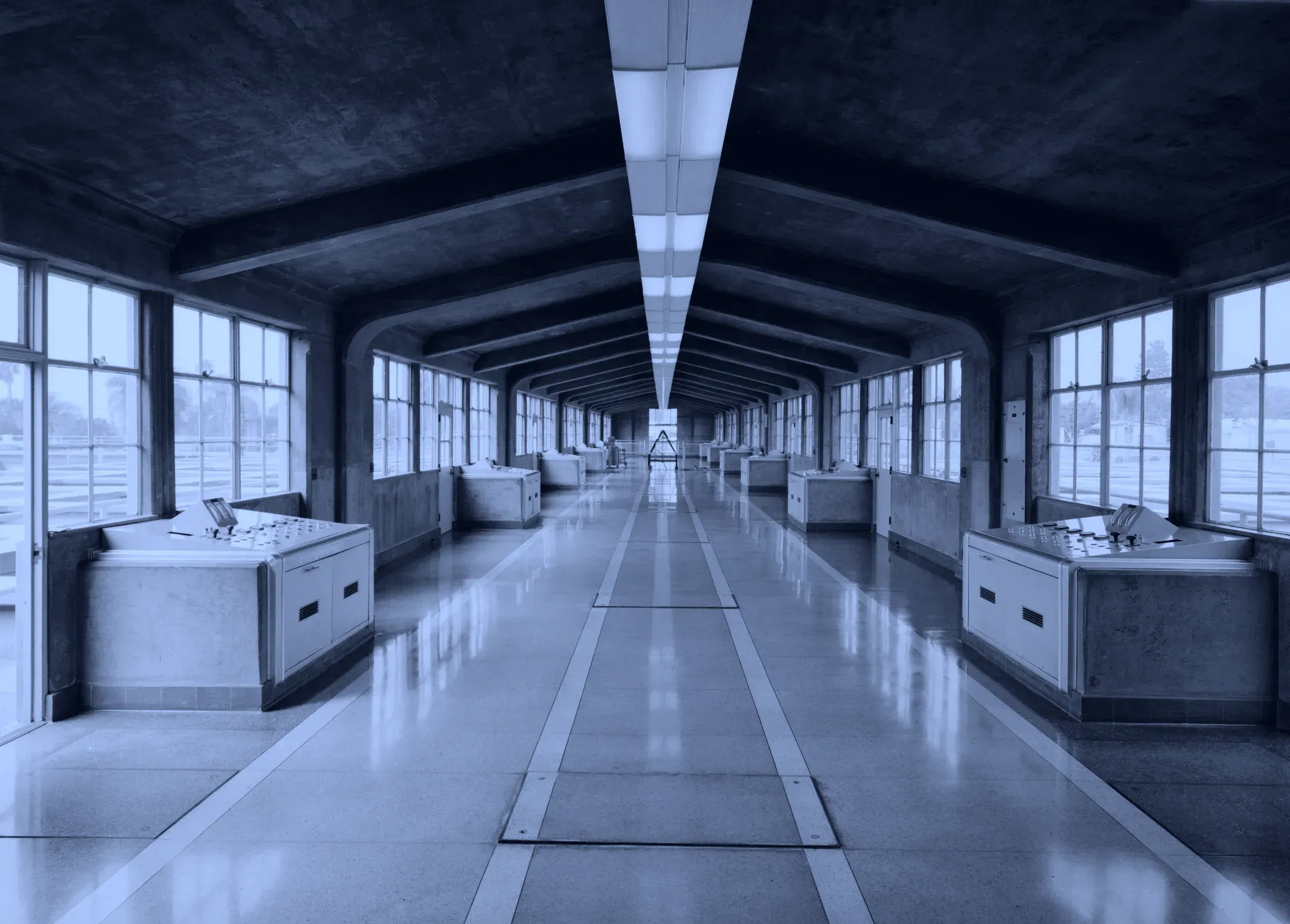 Filtration control gallery, F. E. Weymouth Filtration Plant, La Verne, California